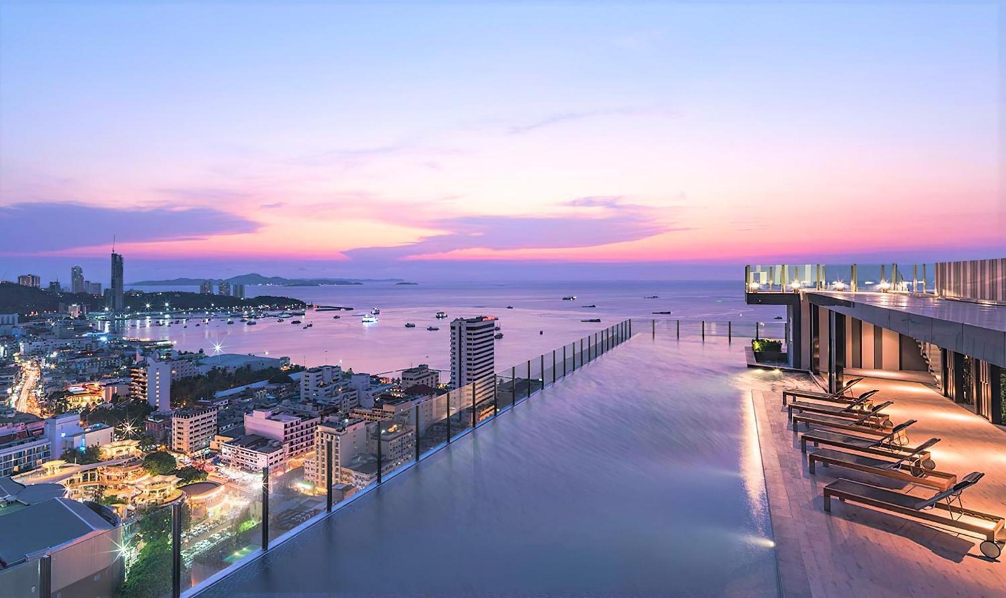 Central Pattaya - Sea View Large Balcony Condo With Infinity Pool 외부 사진